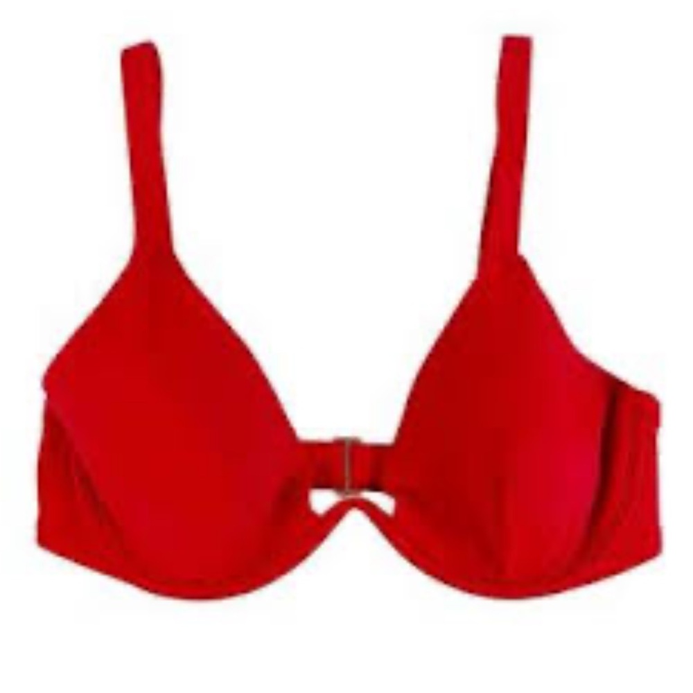 Shade & Shore Fiery Red swim bra size 34 C new pushup
